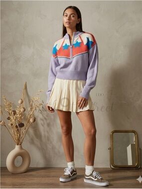 Urban Outfitters BDG Sweater Jesse Half Zip Purple Medium NWT